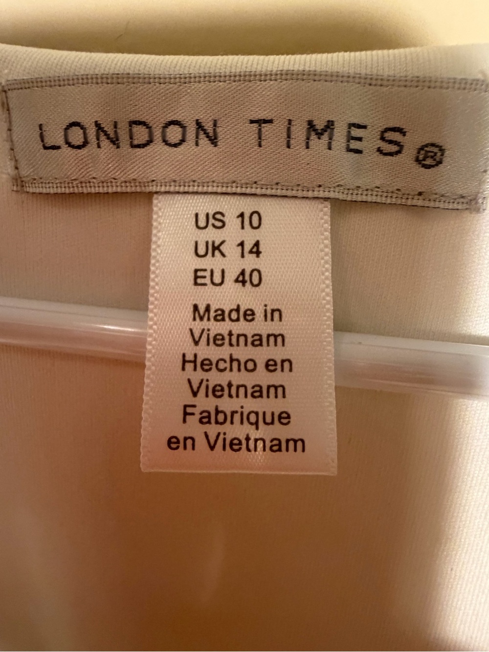 London Times Cream Palm Tree 🌴 Print Dress With Side Zipper - Picture 6 of 7